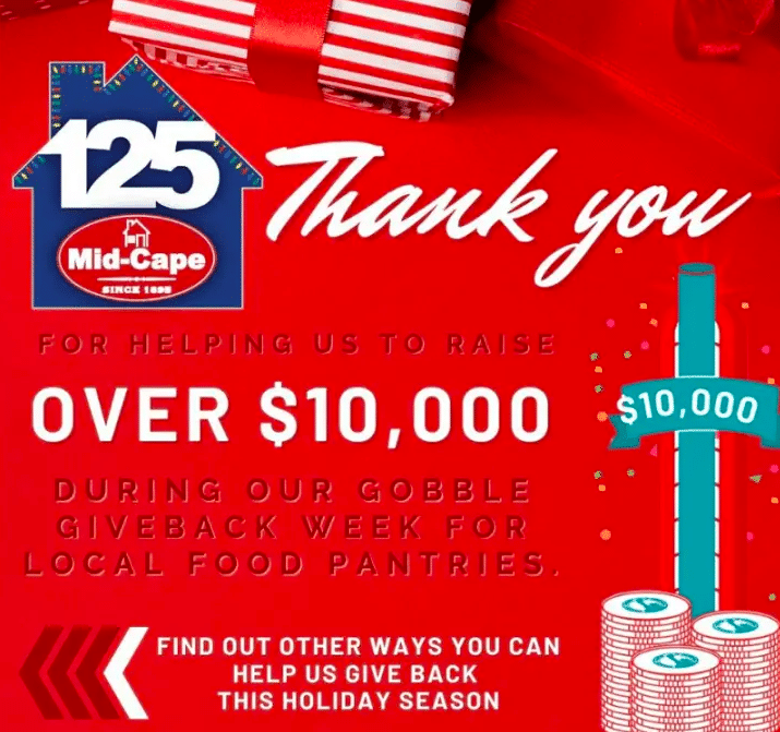 Mid-Cape Raises over $10,000 for Local Food Pantries